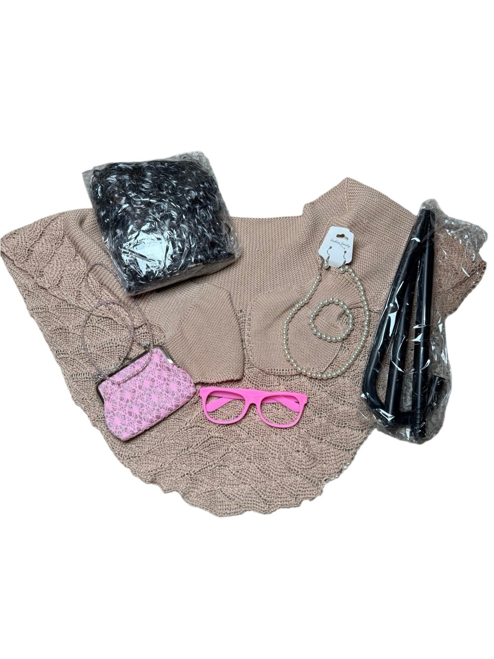 Womens Adult Old lady costume set with Accessories